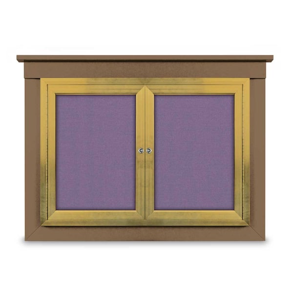 18"x24" 1-Door Enclosed Outdoor Letterboard, Hdr, Green Felt/Bronze